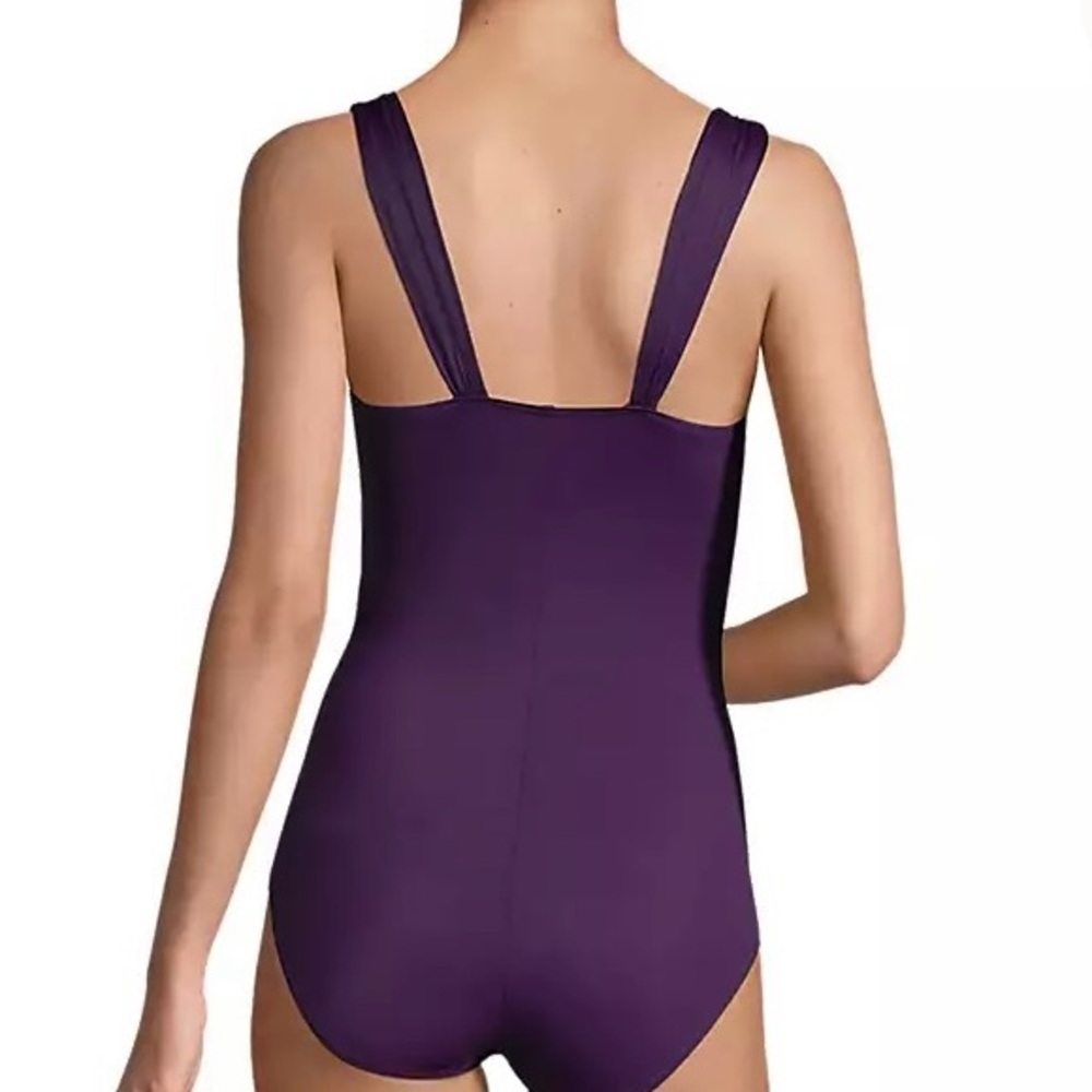Lands' End Women's purple one piece swimsuit, 18